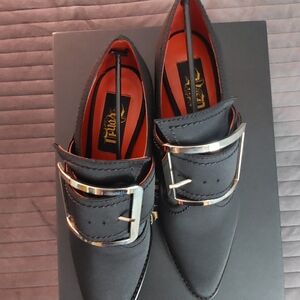 Von D Coven Black Silver Buckle Dress Shoes